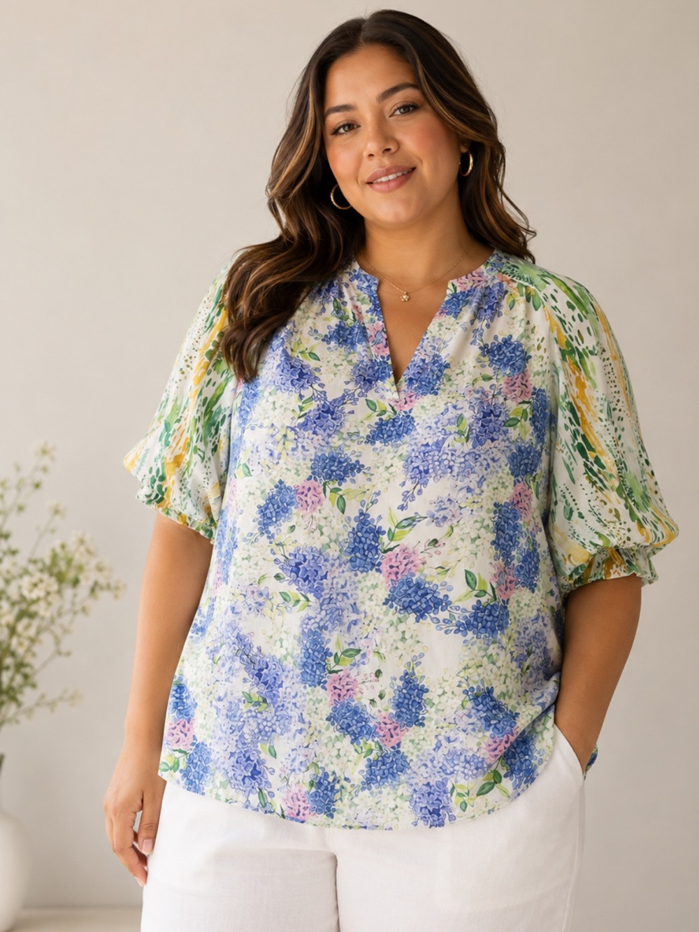 🎉5 for $45🎉 Chicsoul floral top blouse shirt size 2X